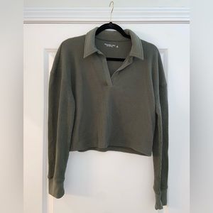 Abercrombie & Fitch Green Collared Sweater